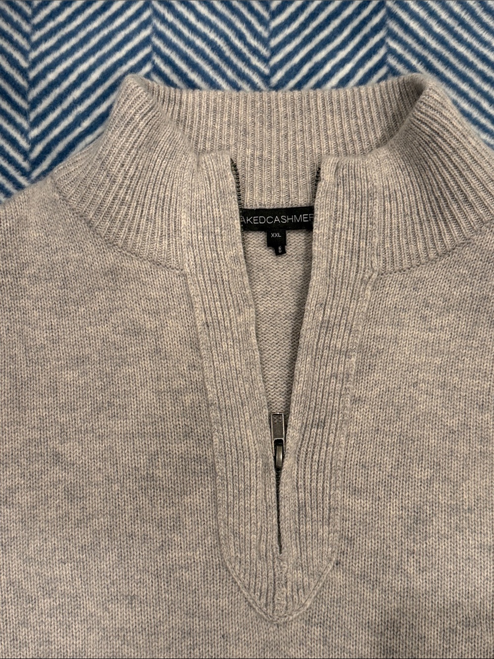 NakedCashmere Men’s Gray Half-Zip Cashmere Pullover